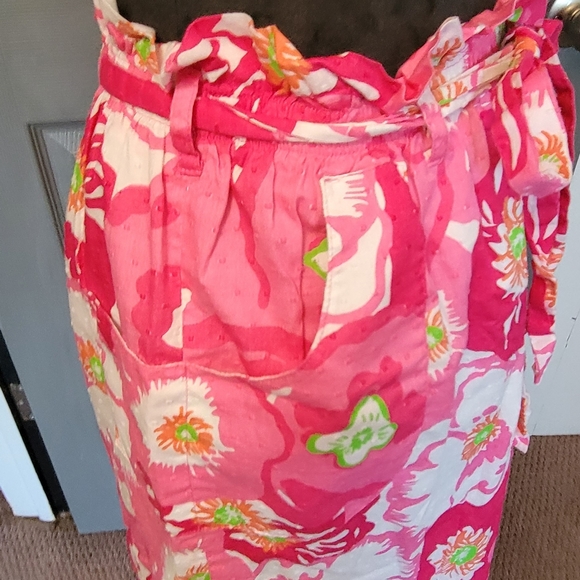 Lilly Pulitzer floral paperbag skirt with belt - Picture 2 of 4